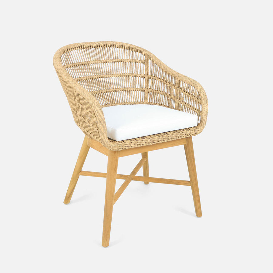 Made Goods Jolie Teak Outdoor Dining Chair in Alsek Fabric