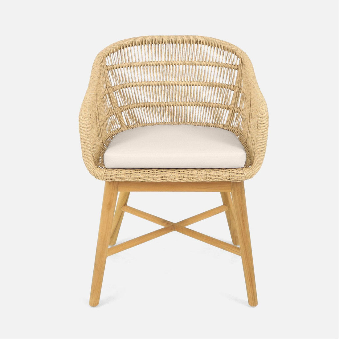 Made Goods Jolie Teak Outdoor Dining Chair in Alsek Fabric