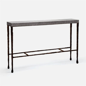 Made Goods Jovan Console Table in Beige Crystal Stone