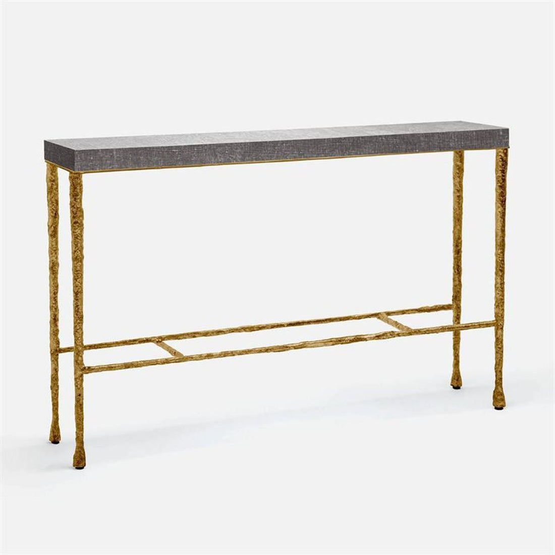 Made Goods Jovan Console Table in Charcoal Faux Linen