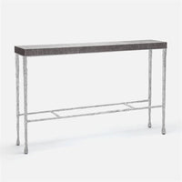 Made Goods Jovan Console Table in Charcoal Faux Linen