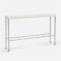 Made Goods Jovan Narrow Console Table in Silver Mop Shell