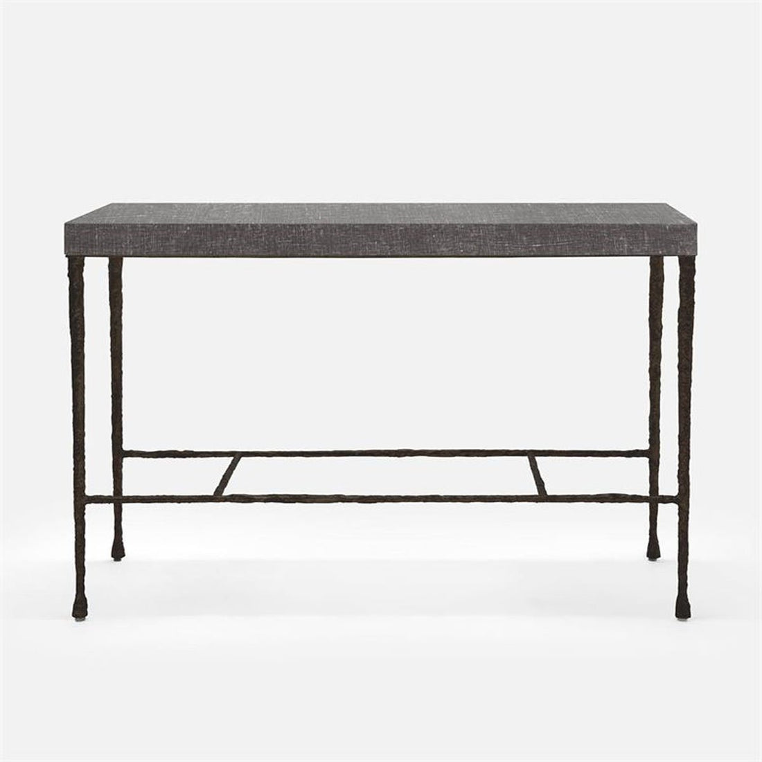 Made Goods Jovan Console Table in Charcoal Faux Linen