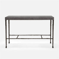 Made Goods Jovan Console Table in Charcoal Faux Linen