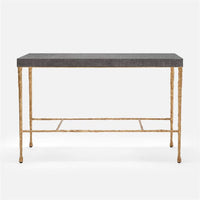 Made Goods Jovan Console Table in Charcoal Faux Linen