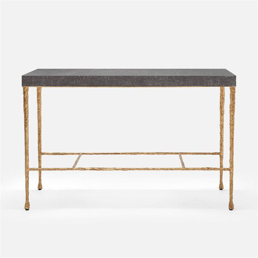 Made Goods Jovan Console Table in Charcoal Faux Linen