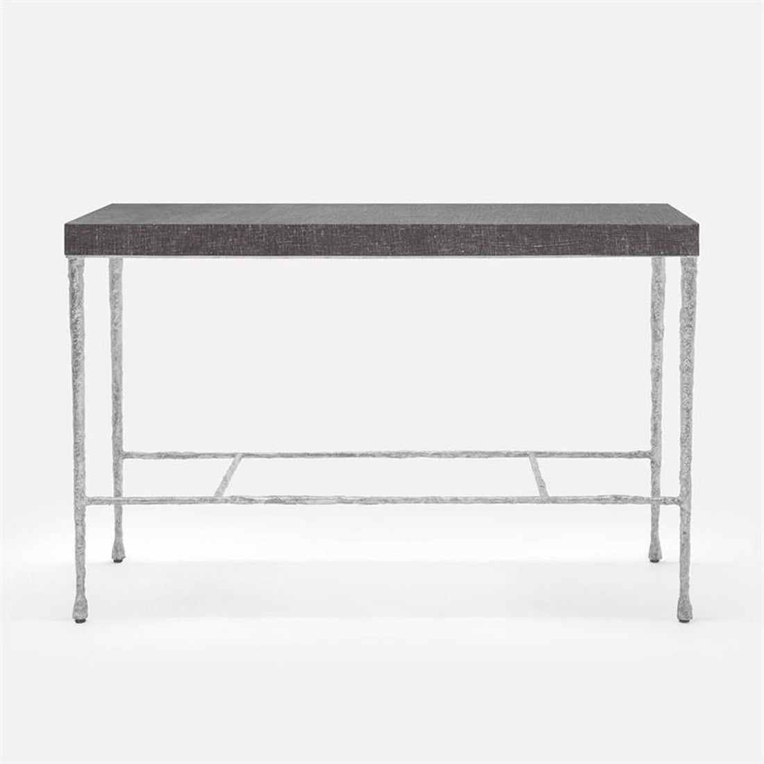 Made Goods Jovan Console Table in Charcoal Faux Linen