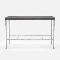 Made Goods Jovan Console Table in Charcoal Faux Linen