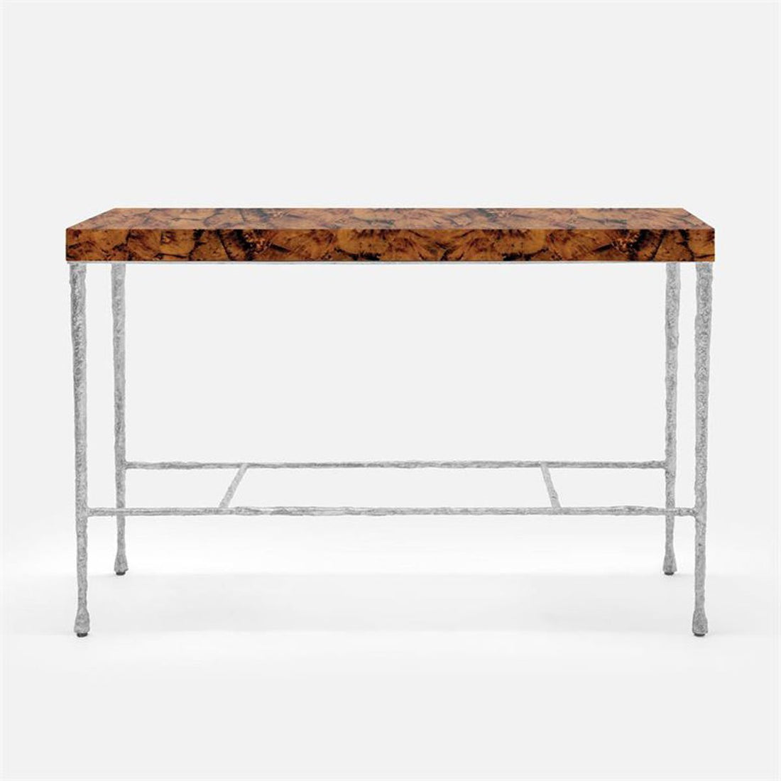 Made Goods Jovan Narrow Console Table in Silver Mop Shell