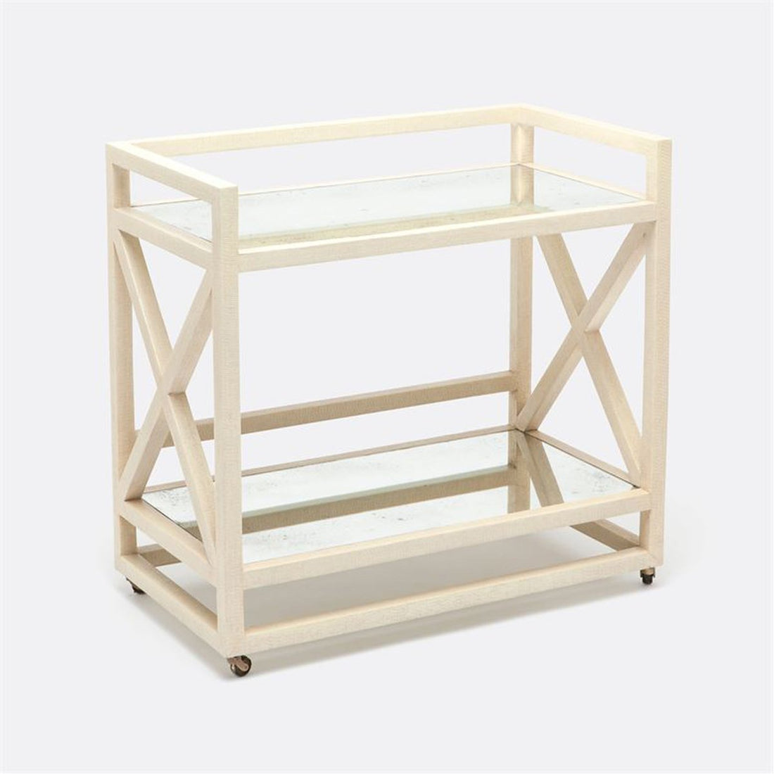 Made Goods Juno Faux Raffia Bar Cart