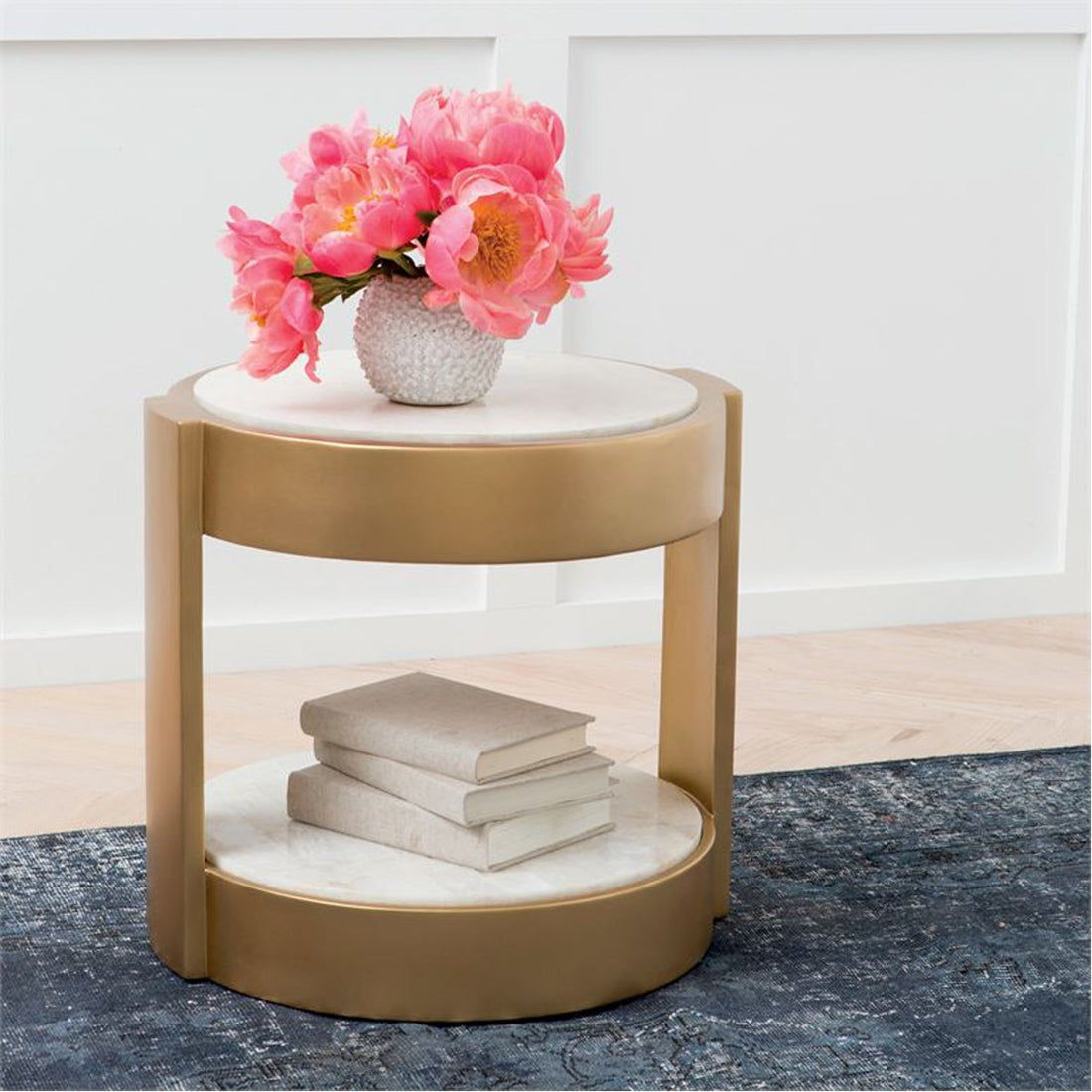 Made Goods Kade Stone and Metal Side Table