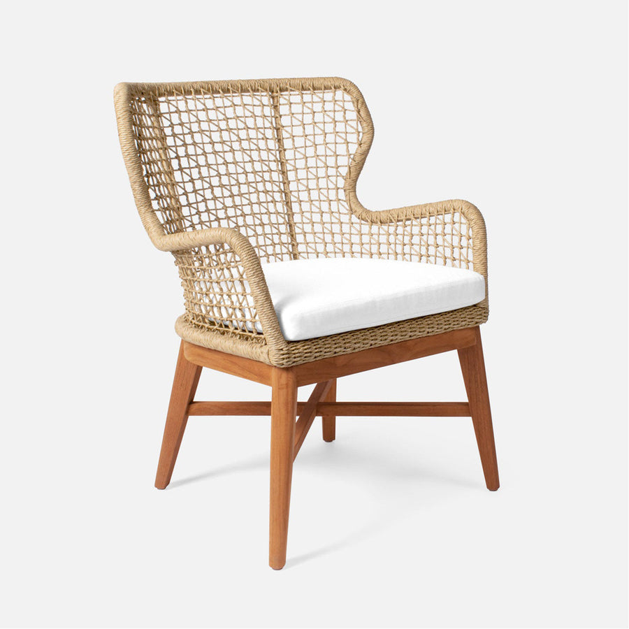 Made Goods Kalidas Wingback Outdoor Dining Chair in Alsek Fabric