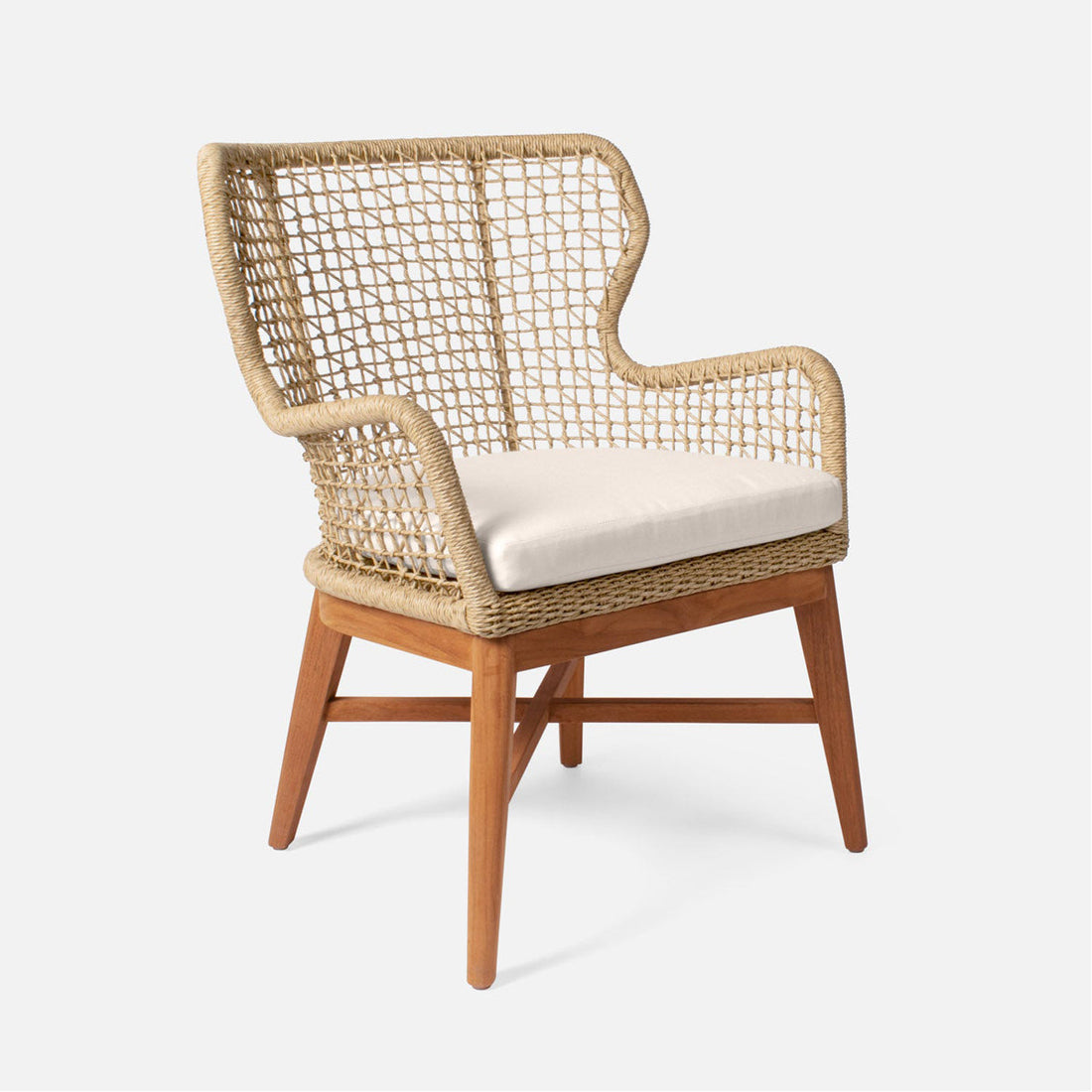 Made Goods Kalidas Wingback Outdoor Dining Chair in Alsek Fabric