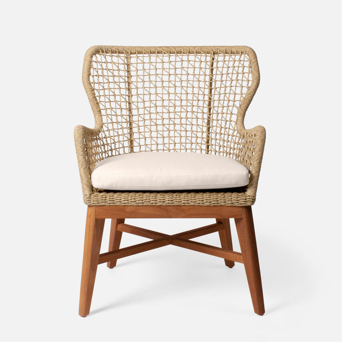 Made Goods Kalidas Wingback Outdoor Dining Chair in Alsek Fabric