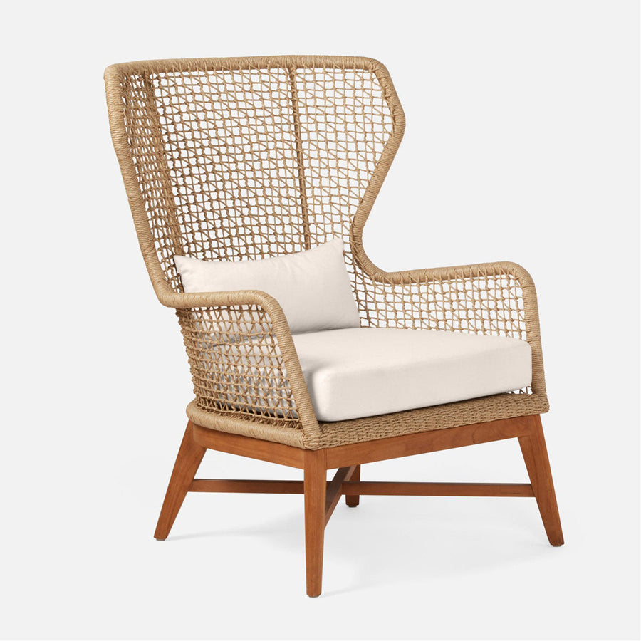 Made Goods Kalidas Wingback Outdoor Lounge Chair in Clyde Fabric