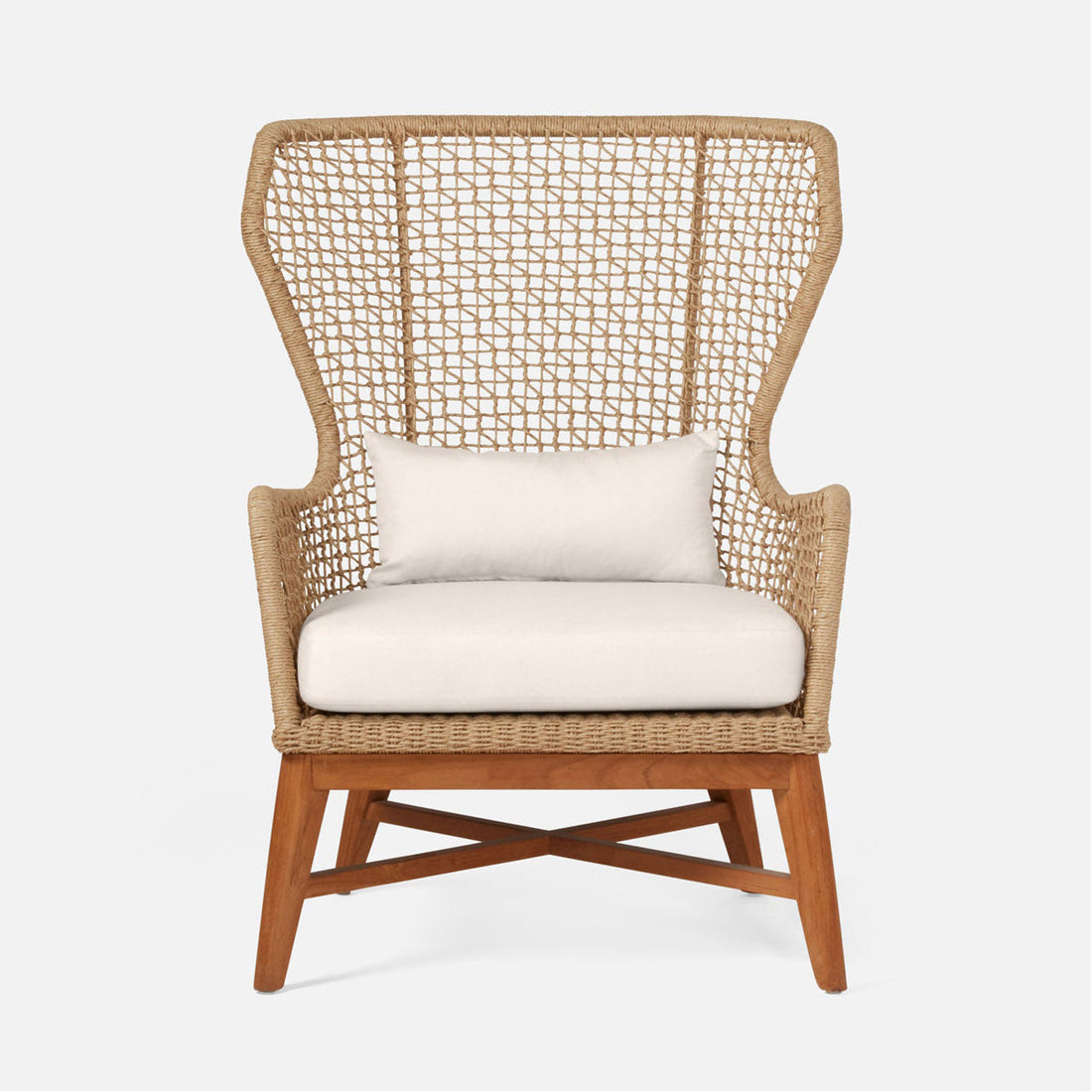 Made Goods Kalidas Wingback Outdoor Lounge Chair in Alsek Fabric