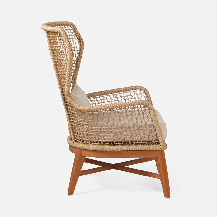 Made Goods Kalidas Wingback Outdoor Lounge Chair in Havel Velvet