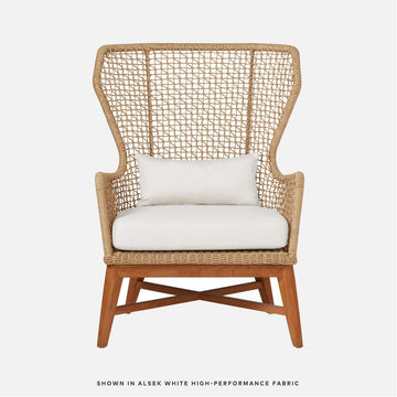 Made Goods Kalidas Wingback Outdoor Lounge Chair in Volta Fabric