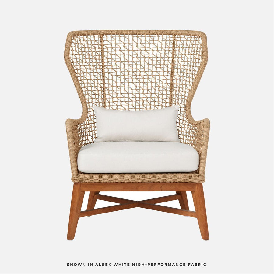 Made Goods Kalidas Wingback Outdoor Lounge Chair in Volta Fabric