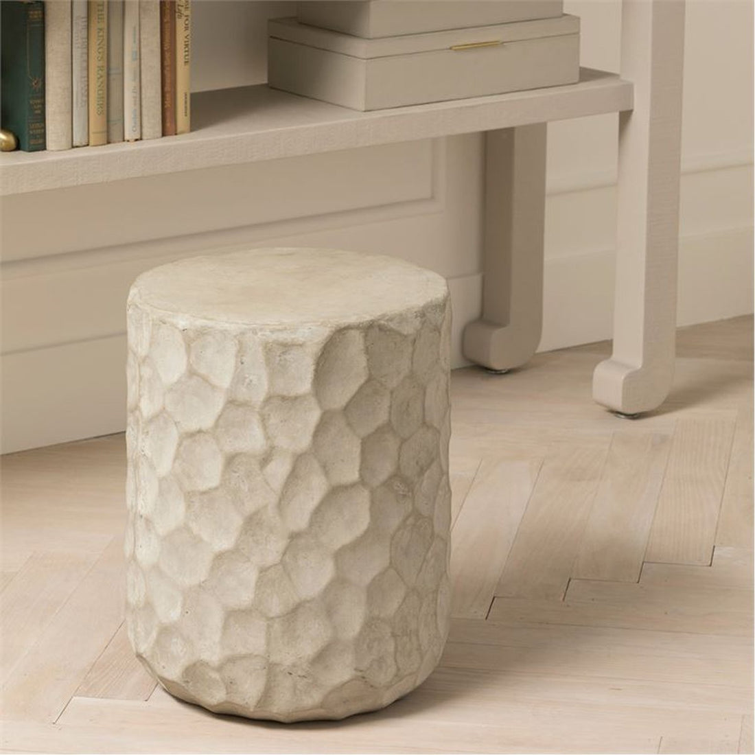 Made Goods Kemma Dimpled Concrete Outdoor Stool