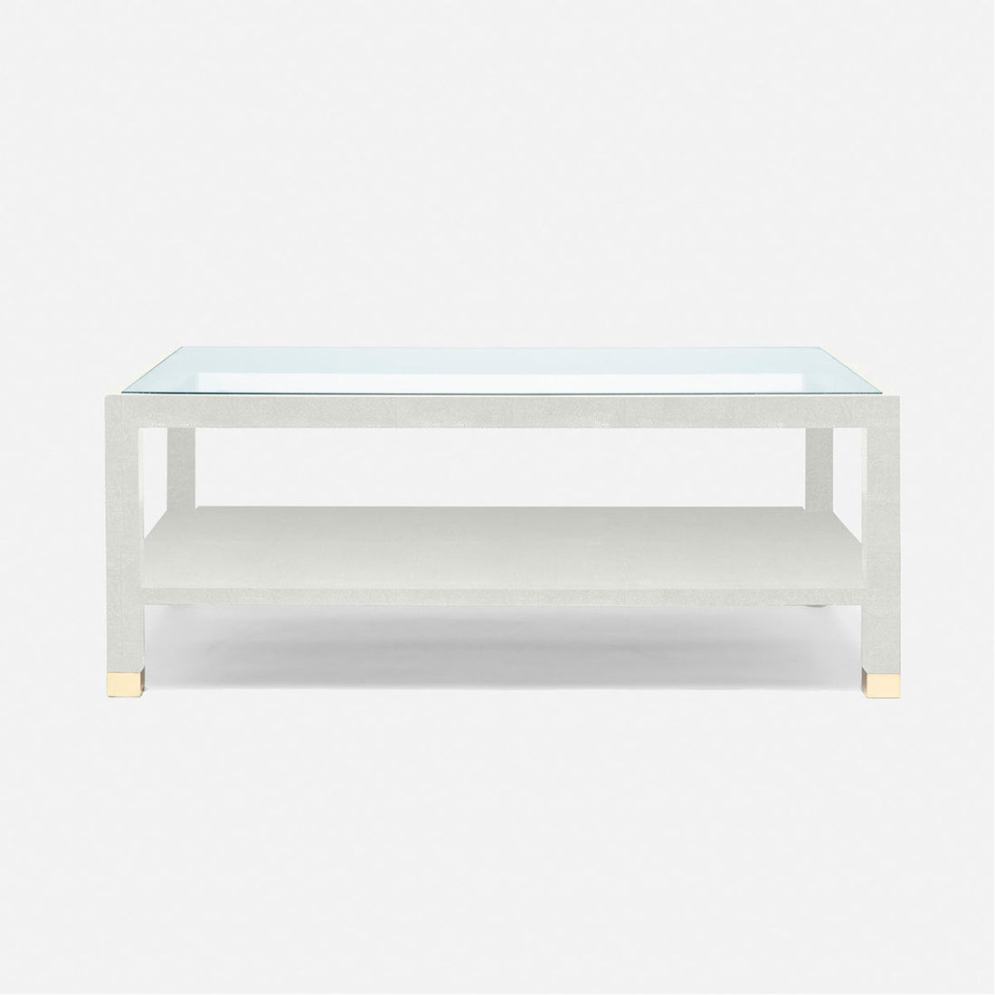 Made Goods Lafeu Coffee Table in Blanc Realistic Faux Shagreen