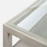 Made Goods Lafeu Glass Top Realistic Faux Shagreen Console Table