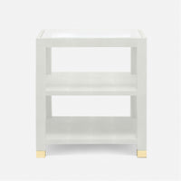 Made Goods Lafeu Side Table in Blanc Realistic Faux Shagreen