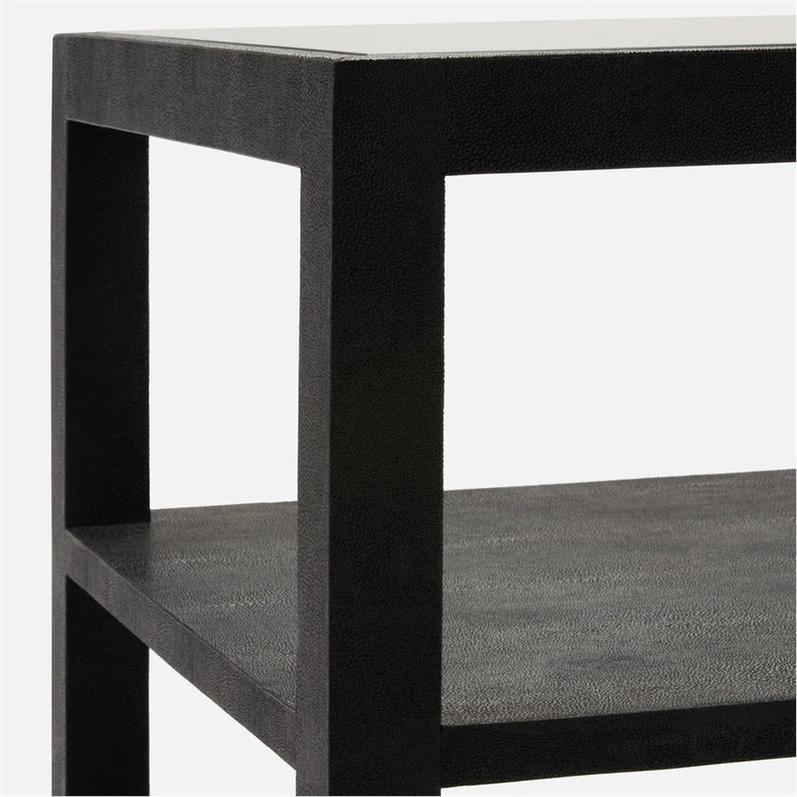 Made Goods Lafeu 24-Inch Glass Top Realistic Faux Shagreen Side Table