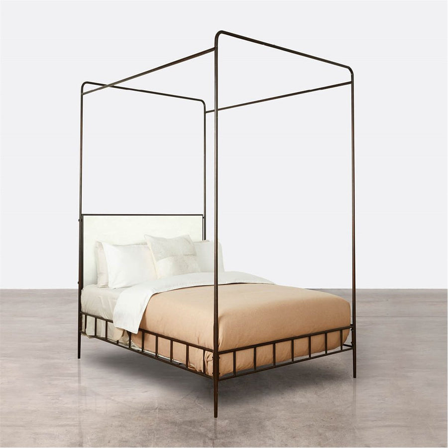 Made Goods Laken Iron Canopy Bed in Marano Wool-on Lambskin