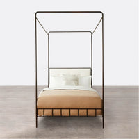 Made Goods Laken Iron Canopy Bed in Brenta Cotton/Jute