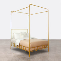 Made Goods Laken Iron Canopy Bed in Ivondro Raffia