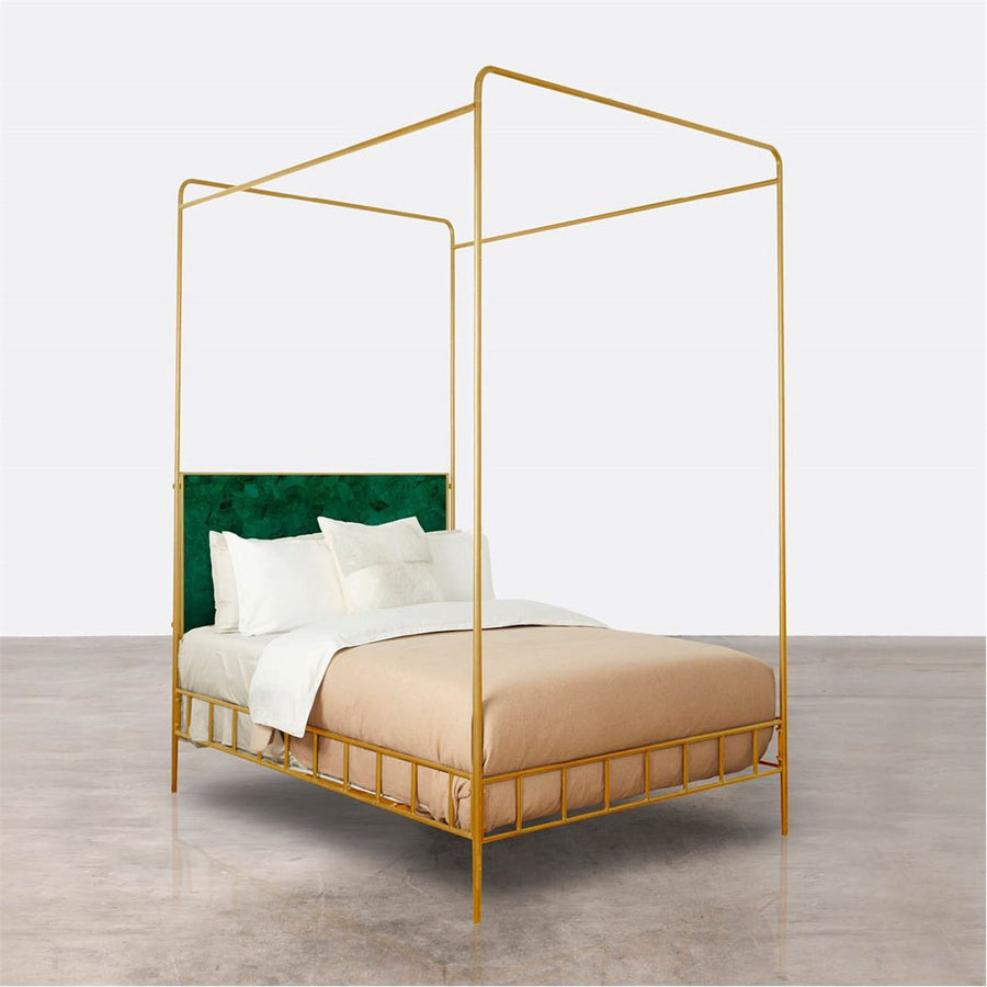 Made Goods Laken Iron Canopy Bed in Emerald Shell