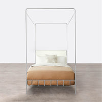 Made Goods Laken Iron Canopy Bed in Mondego Cotton Jute