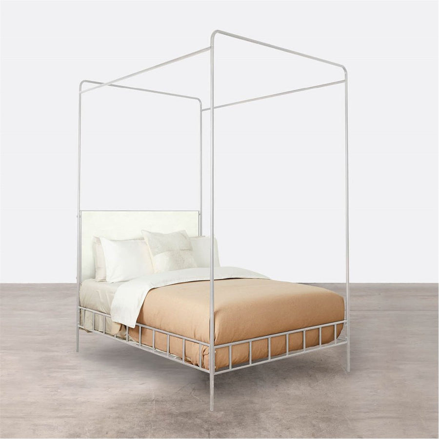 Made Goods Laken Iron Canopy Bed in Colorado Leather