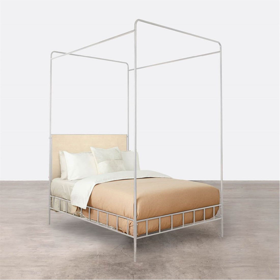 Made Goods Laken Iron Canopy Bed in Faux Raffia