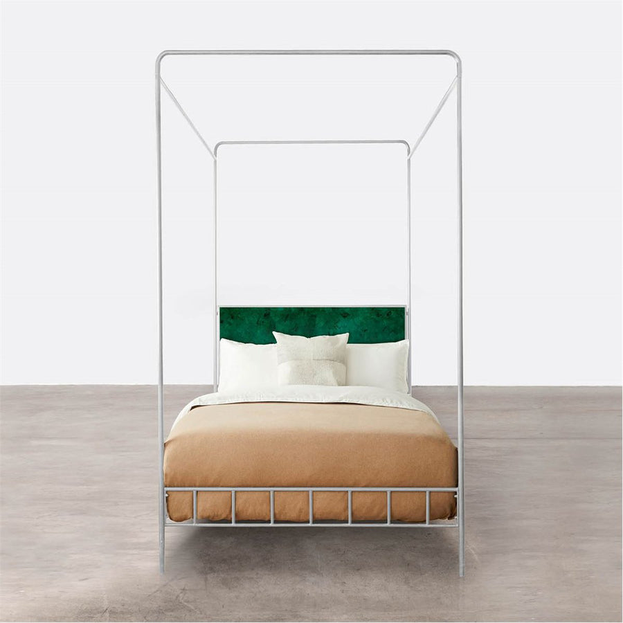 Made Goods Laken Iron Canopy Bed in Emerald Shell