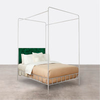 Made Goods Laken Iron Canopy Bed in Emerald Shell