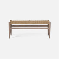 Made Goods Larsson Woven Rope Outdoor Bench with Teak Legs