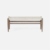 Made Goods Larsson Woven Rope Outdoor Bench with Teak Legs