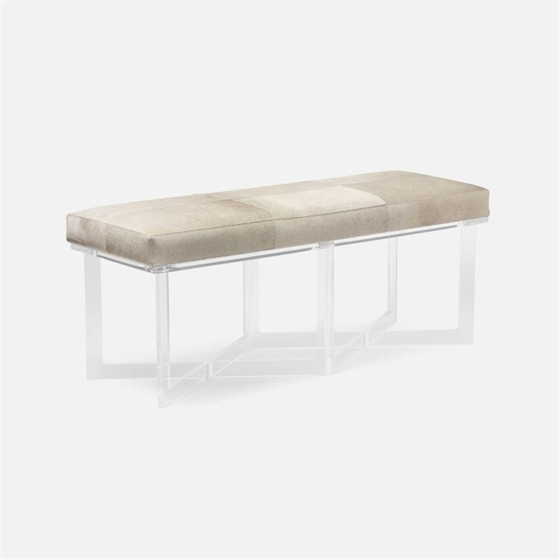 Made Goods Lex Clear Acrylic Double Bench in Kern Mix Fabric