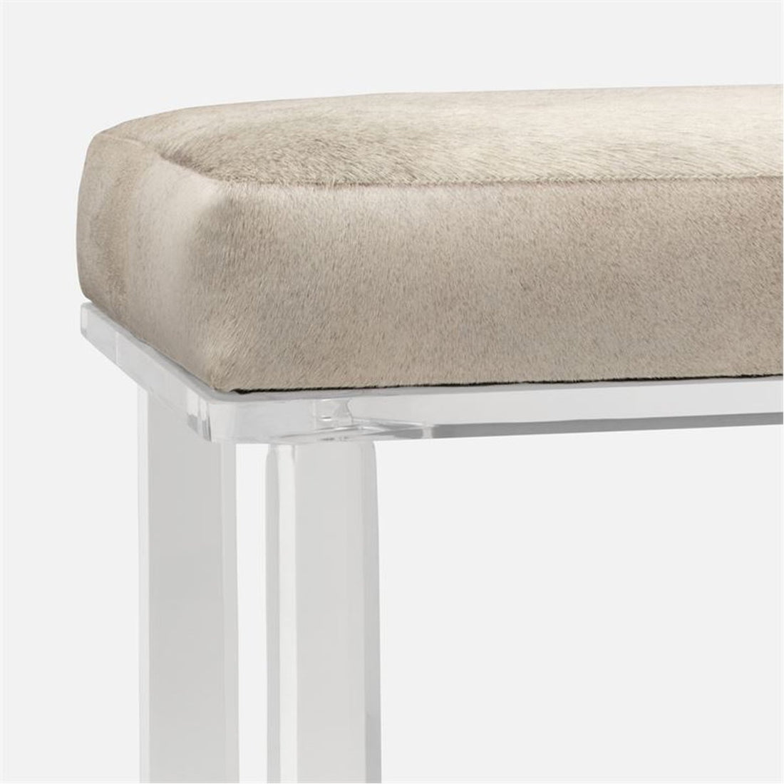 Made Goods Lex Clear Acrylic Double Bench in Marano Wool-On Lambskin