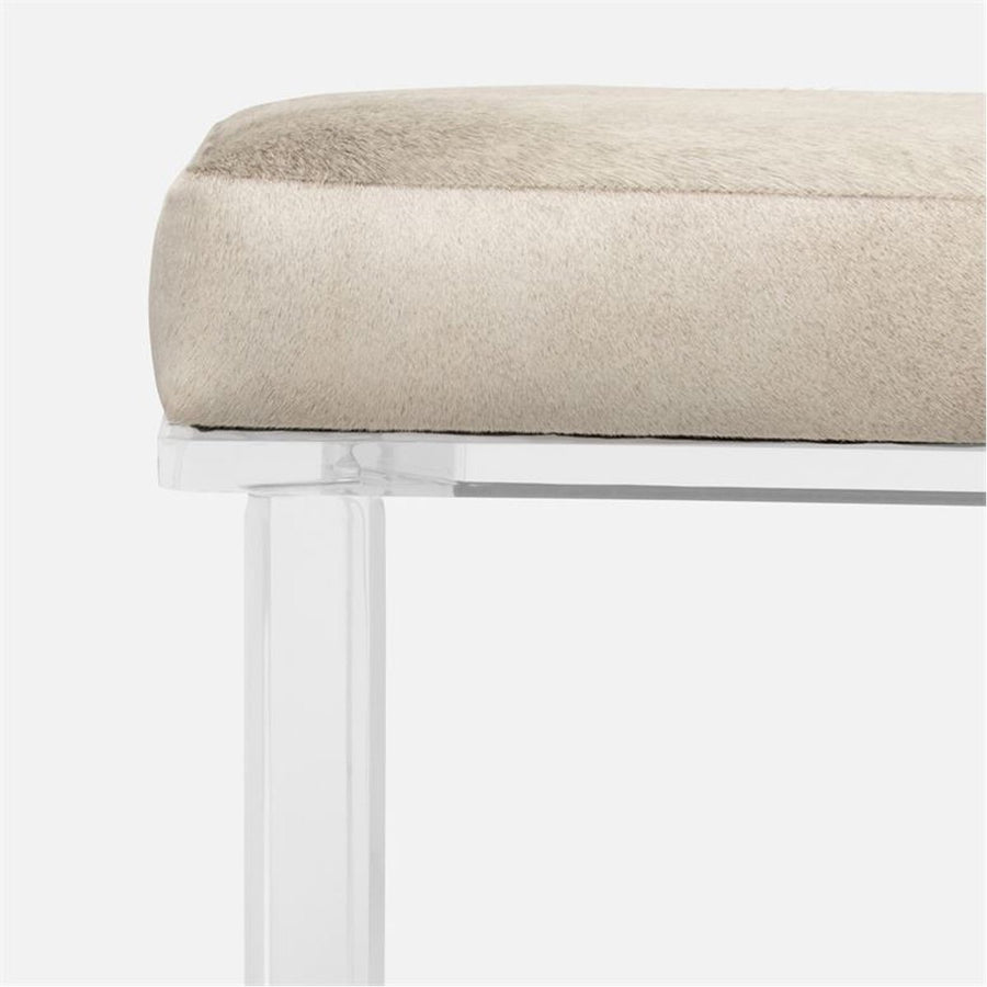 Made Goods Lex Clear Acrylic Double Bench in Liard Cotton Velvet