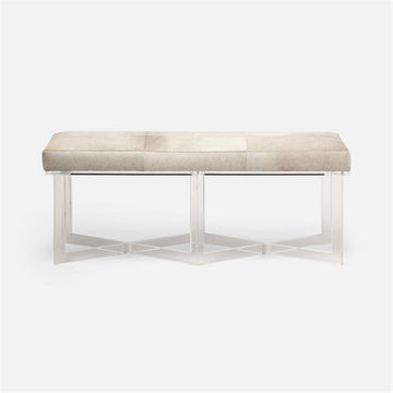 Made Goods Lex Clear Acrylic Double Bench in Bassac Shagreen Leather