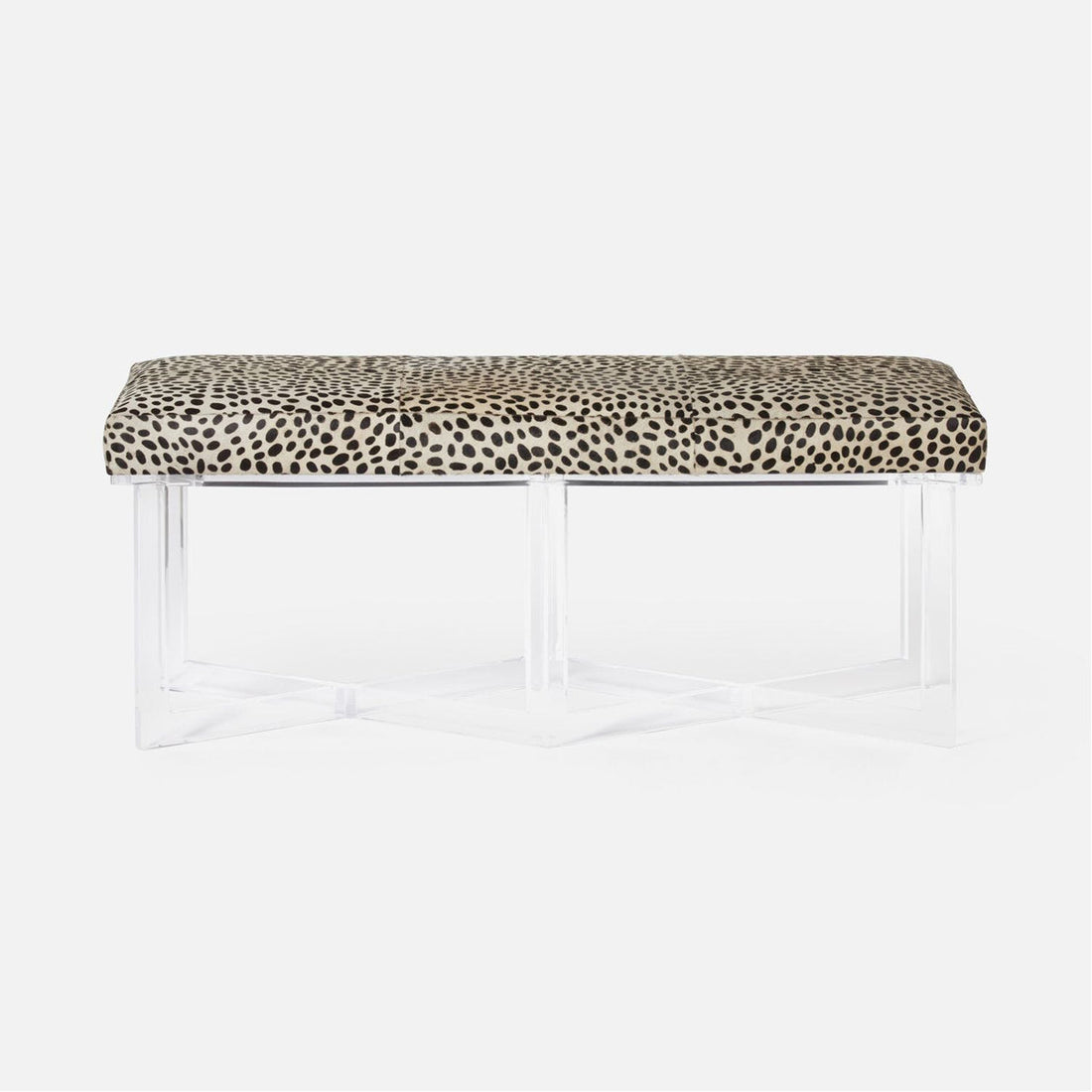 Made Goods Lex Clear Acrylic Double Bench, Weser Fabric