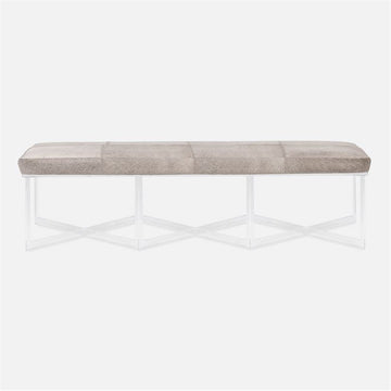 Made Goods Lex Clear Acrylic Triple Bench in Aras Mohair