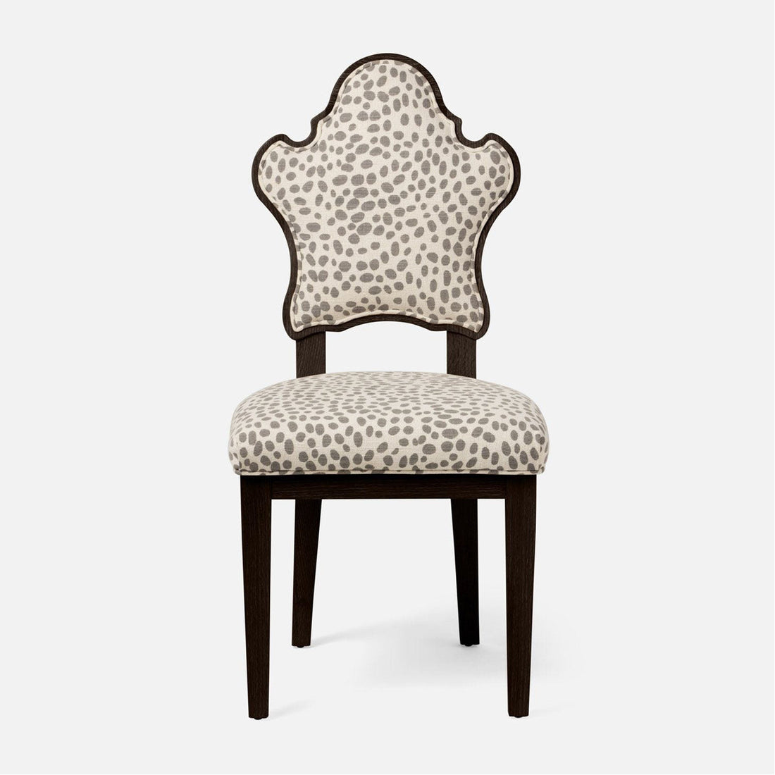 Made Goods Madisen Ornate Back Dining Chair in Rhone Leather