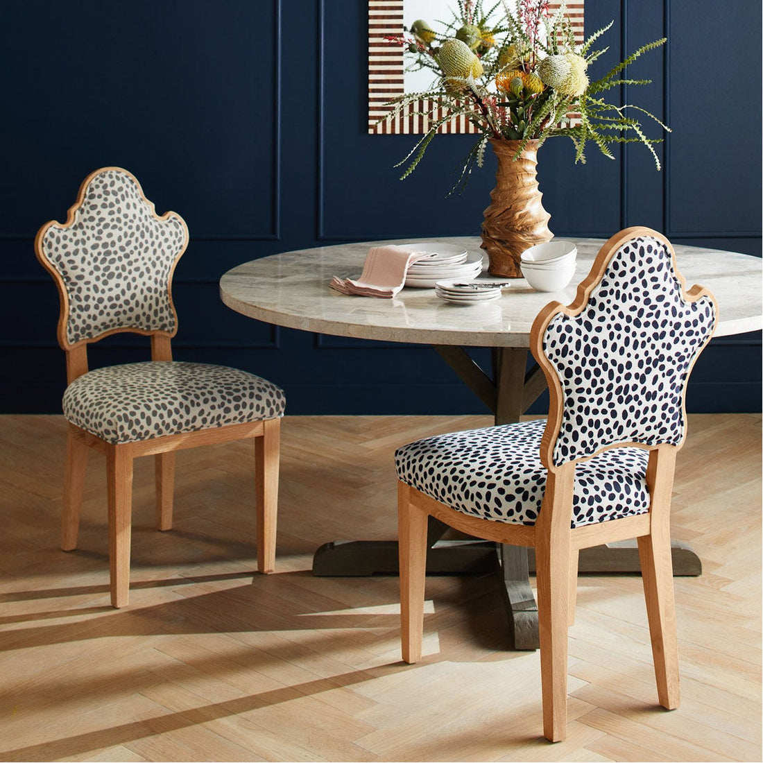 Made Goods Madisen Ornate Back Dining Chair in Havel Velvet