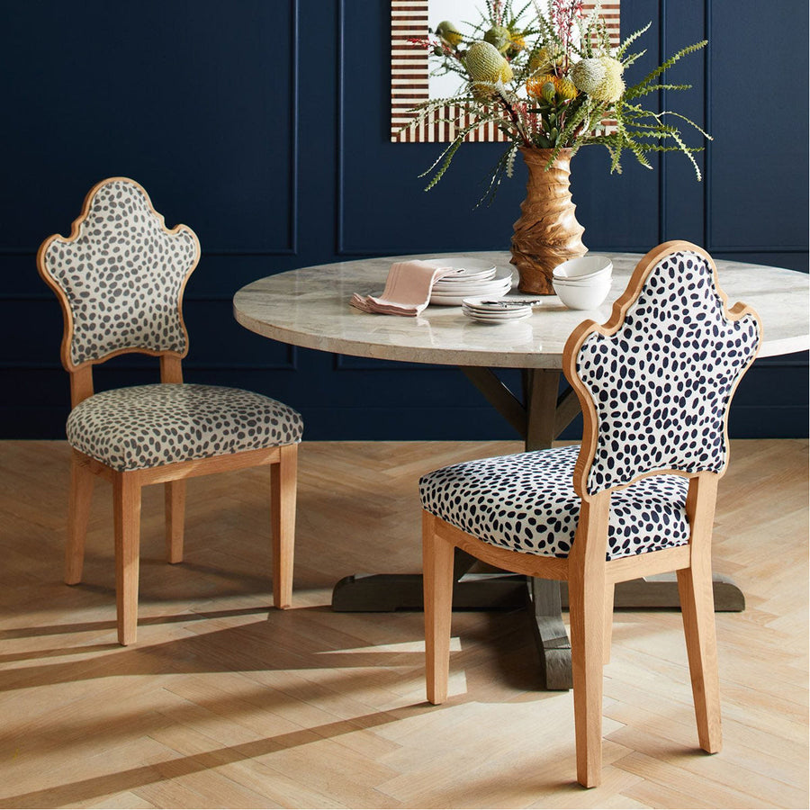 Made Goods Madisen Ornate Back Dining Chair in Klein Rayon/Cotton