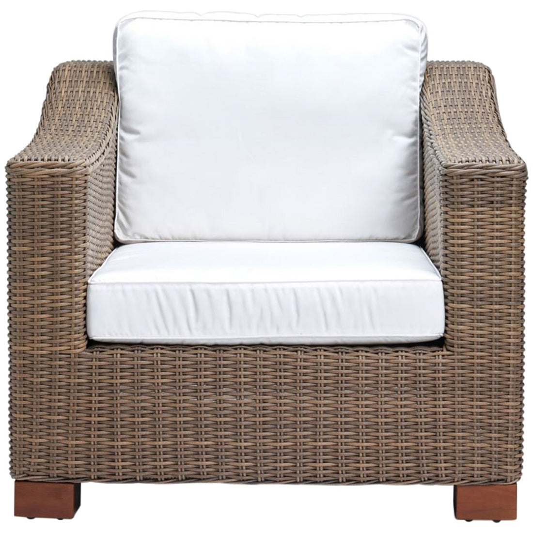 Made Goods Marina Faux Wicker Outdoor Lounge Chair in Pagua Fabric