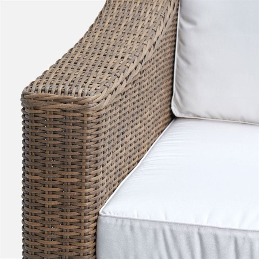 Made Goods Marina Faux Wicker Outdoor Lounge Chair in Havel Velvet